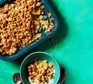 Apple crisp in a baking dish