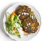 Smoky sweet potato & bean cakes with citrus salad