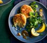 Two Bombay potato fishcakes