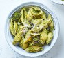 Broccoli pasta shells served in a bowl