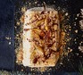 Caramelised apple parfait with cinnamon toffee sauce served on a board
