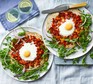 Egg & rocket pizzas