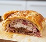 Chicken pie cut into slices