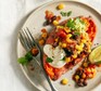 One serving of microwave sweet potato & black bean chilli