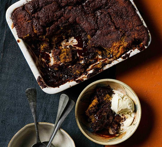 Self-saucing pudding recipes Self-saucing sticky toffee chocolate pudding
