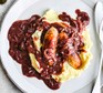Next level sausages and mash served on a plate