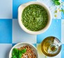 Basil pesto in a bowl