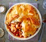 One prawn, pepper & chickpea filo pie