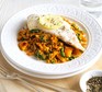 Spiced bulgur pilaf with fish