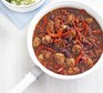 Quick chilli with creamy chive crushed potatoes