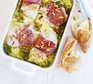 Prosciutto & pesto fish gratin