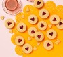 A selection of rhubarb & custard sandwich biscuits
