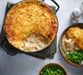 Smoky fish, prawn & bacon pie