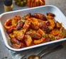 One smoky sausage & squash traybake
