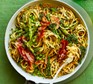 Spring greens carbonara in a bowl
