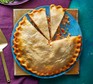 Tuna pie cut into slices
