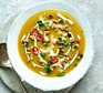 A serving of vegan pumpkin soup in a bowl